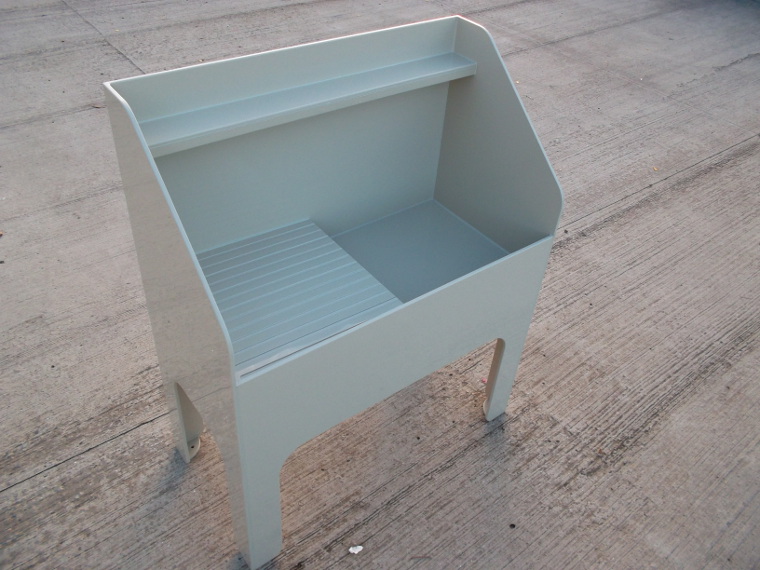 polypropylene sink unit complete with draining board.