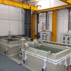 Metal finishing tanks and fume extraction system.