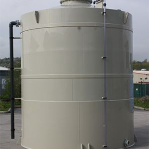 22,000 litre polypropylene cylindrical tank 3000mm diameter x 4000mm high c/w Cat and Mouse contents gauge/manway and overflow etc. Manufactured to CEN standard BS EN 12573 & DVS 2205