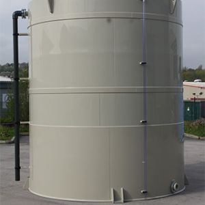 22,000 litre polypropylene cylindrical tank 3000mm diameter x 4000mm high c/w Cat and Mouse contents gauge/manway and overflow etc. Manufactured to CEN standard BS EN 12573 & DVS 2205