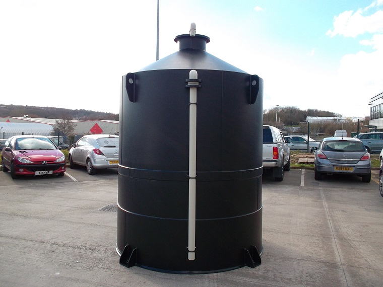 1 of two no 7000 litre acid waste storage tanks manufactured and then installed on site.