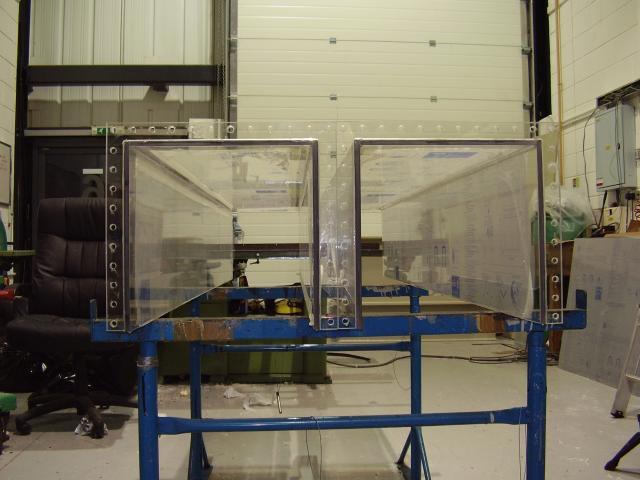 Sectional clear polycarbonate water flume