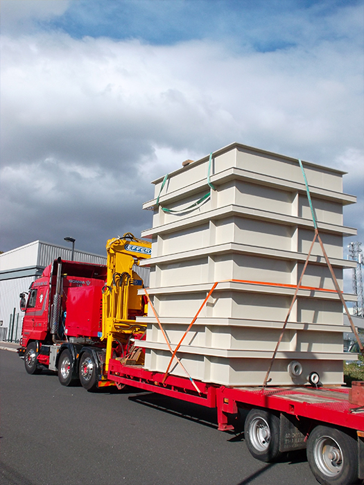 22'000 litre polypropylene tank C/W encapsulated galvanised steel reinforcements.