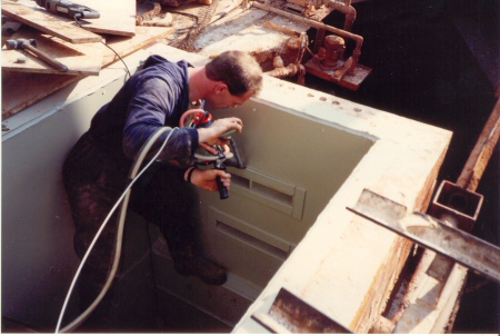 On-site re-lining of existing brick effluent pit with polypropylene sheet